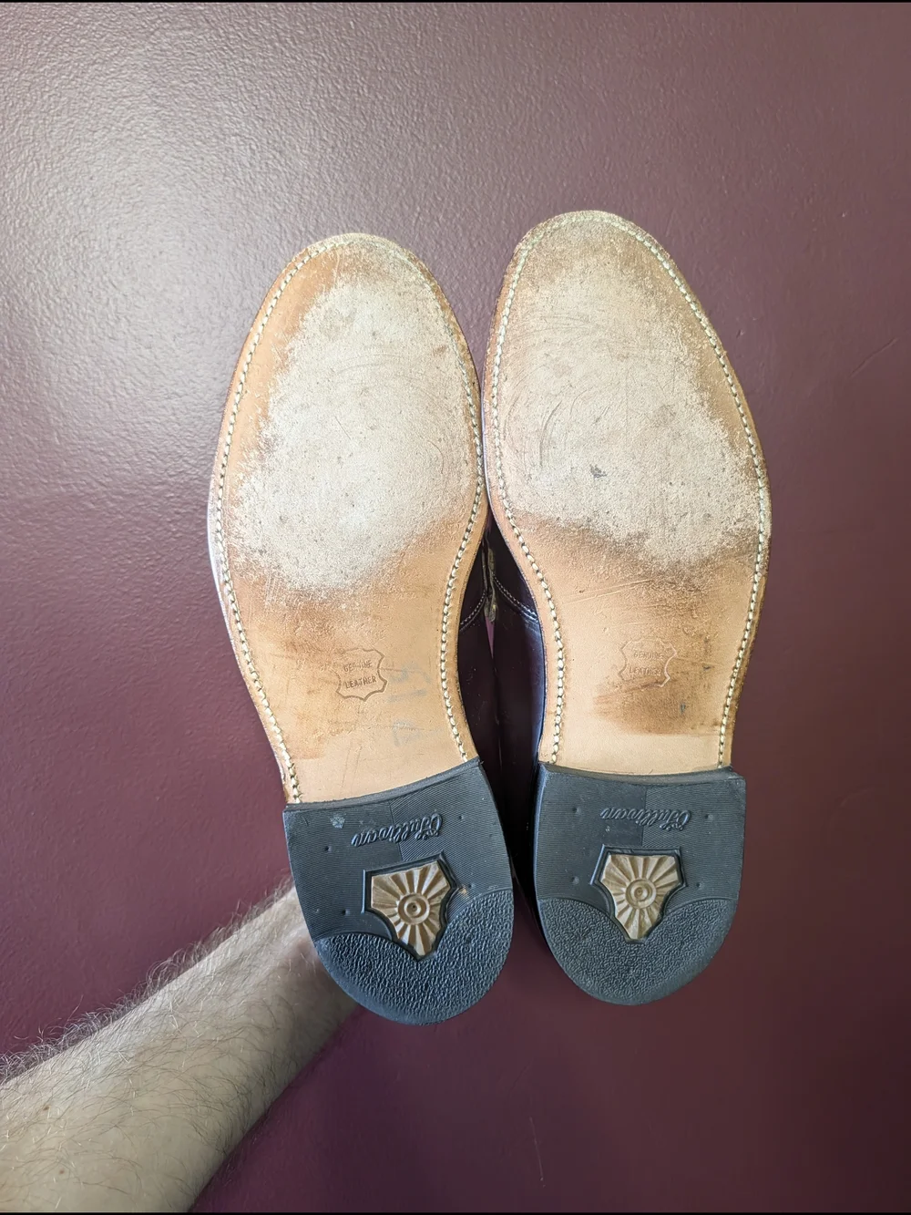 MASON EXECUTIVE IMPERIAL Plum Leather Slip-On Derbys with Bridle Detail 8.5D